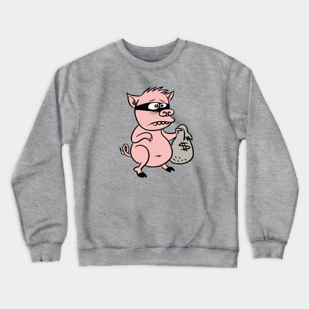Piggy Boy Floyd Crewneck Sweatshirt by brightredrocket